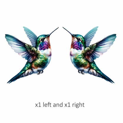 Green Hummingbird Flying Spread Wings Vinyl Sticker Decal