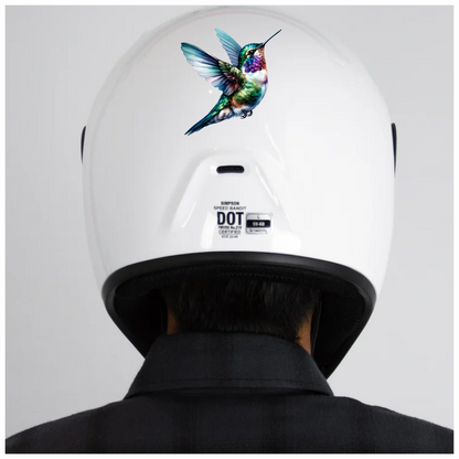 Green Hummingbird Flying Spread Wings Vinyl Sticker Decal