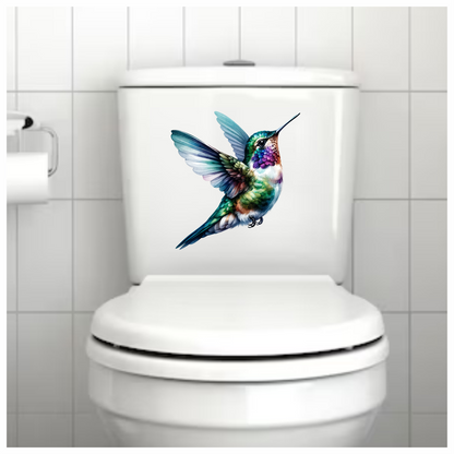 Green Hummingbird Flying Spread Wings Vinyl Sticker Decal