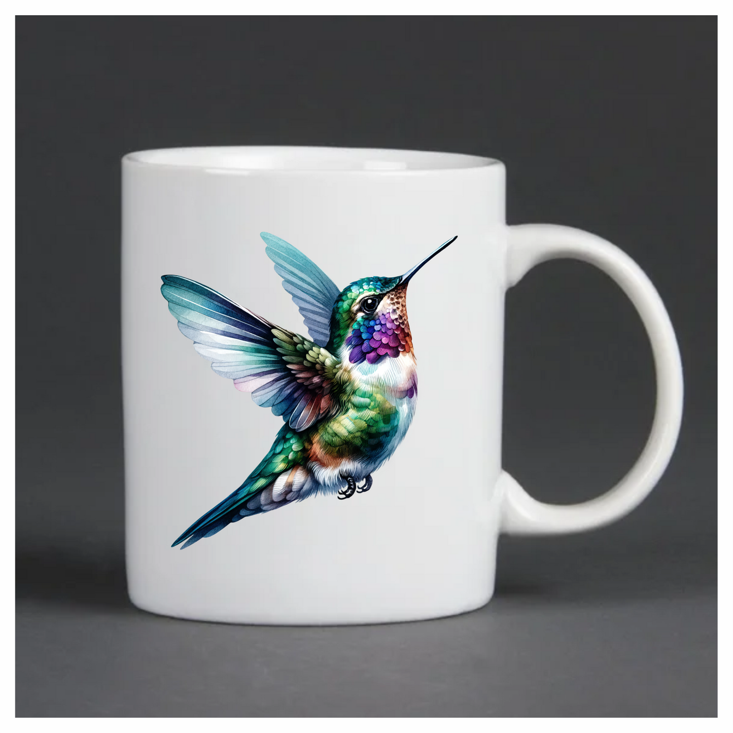 Green Hummingbird Flying Spread Wings Vinyl Sticker Decal