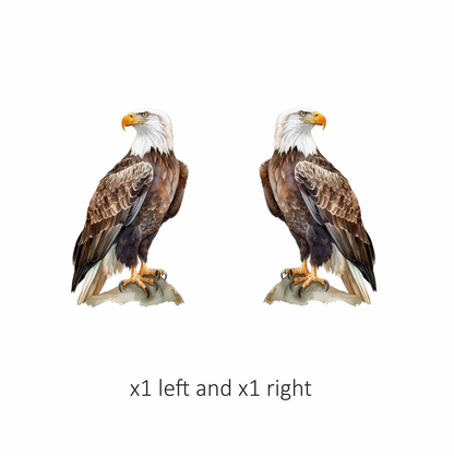 Brown Eagle Bald Sitting Rock Vinyl Sticker Decal