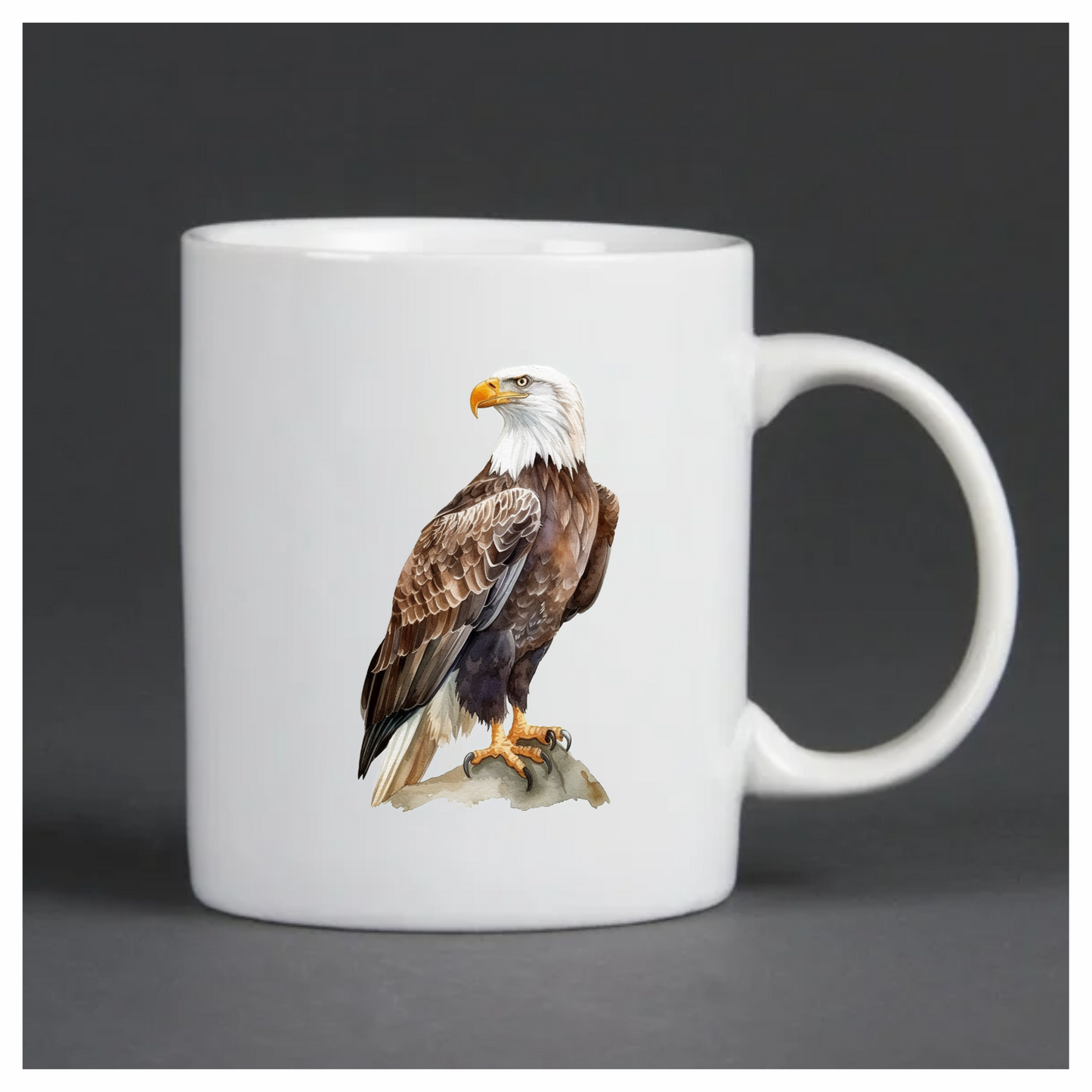 Brown Eagle Bald Sitting Rock Vinyl Sticker Decal