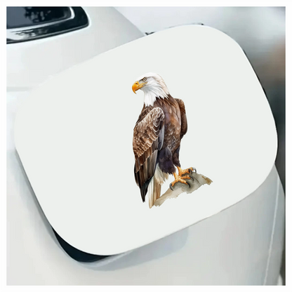 Brown Eagle Bald Sitting Rock Vinyl Sticker Decal