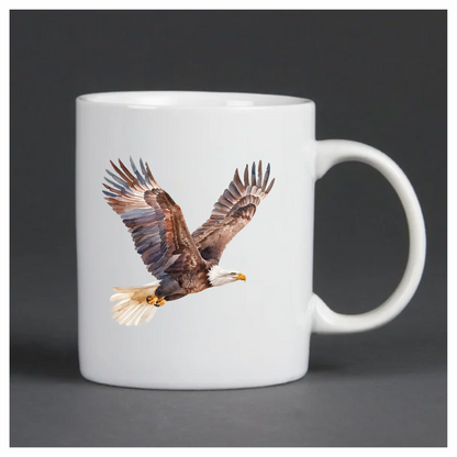 Brown Eagle Bald Flying Wings Vinyl Sticker Decal