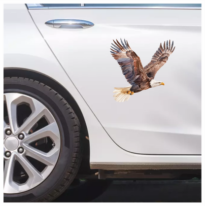 Brown Eagle Bald Flying Wings Vinyl Sticker Decal