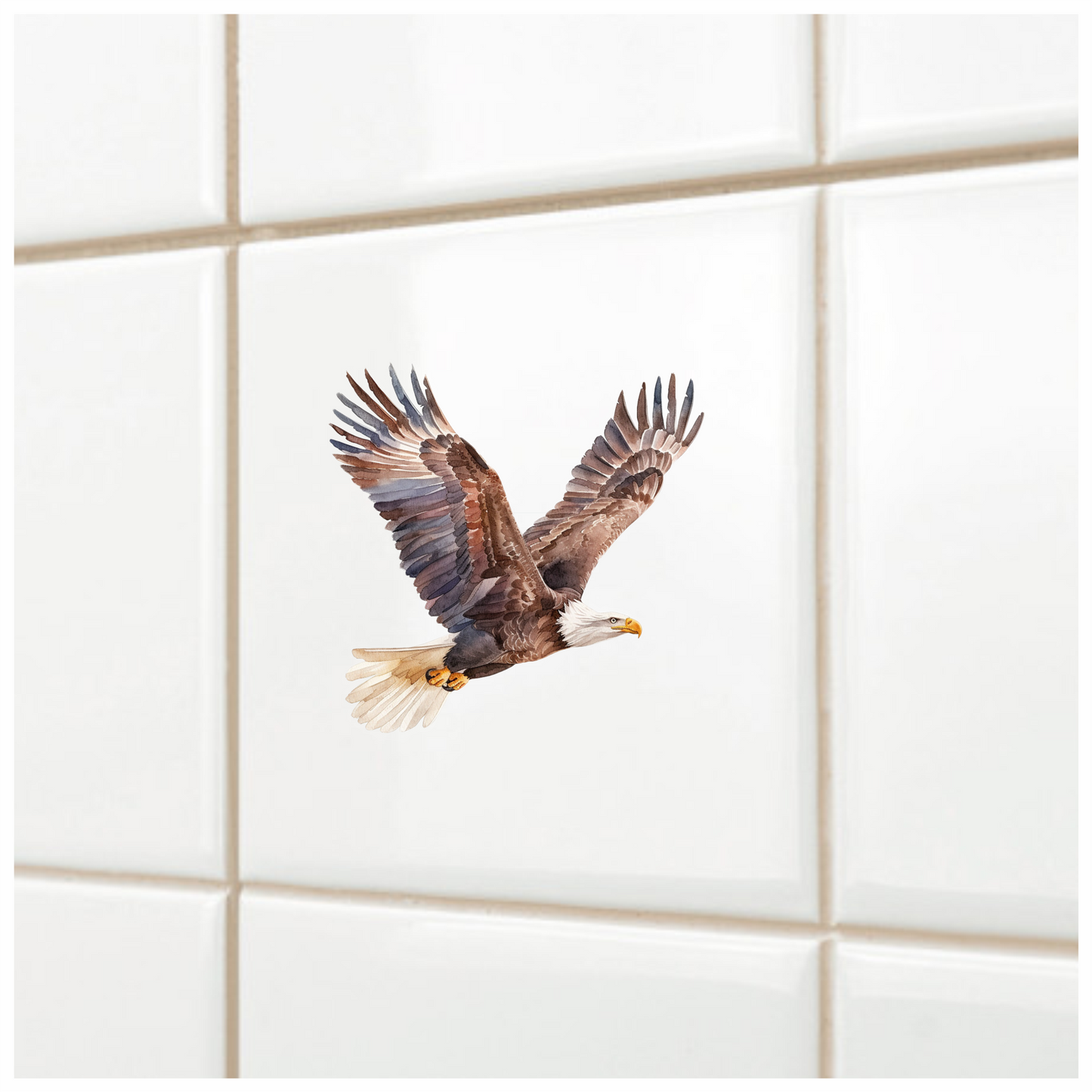 Brown Eagle Bald Flying Wings Vinyl Sticker Decal