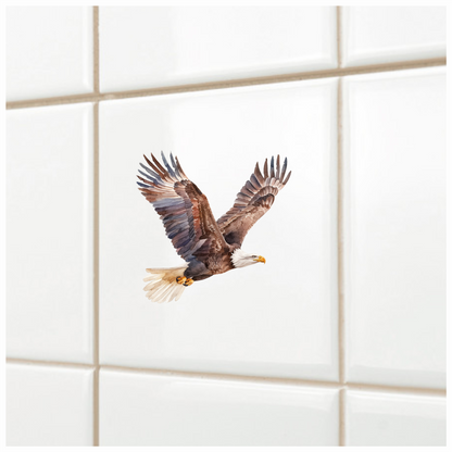 Brown Eagle Bald Flying Wings Vinyl Sticker Decal