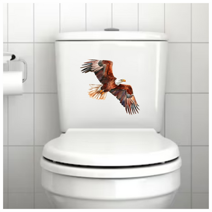 Brown Eagle Bald Soaring Wings Vinyl Sticker Decal