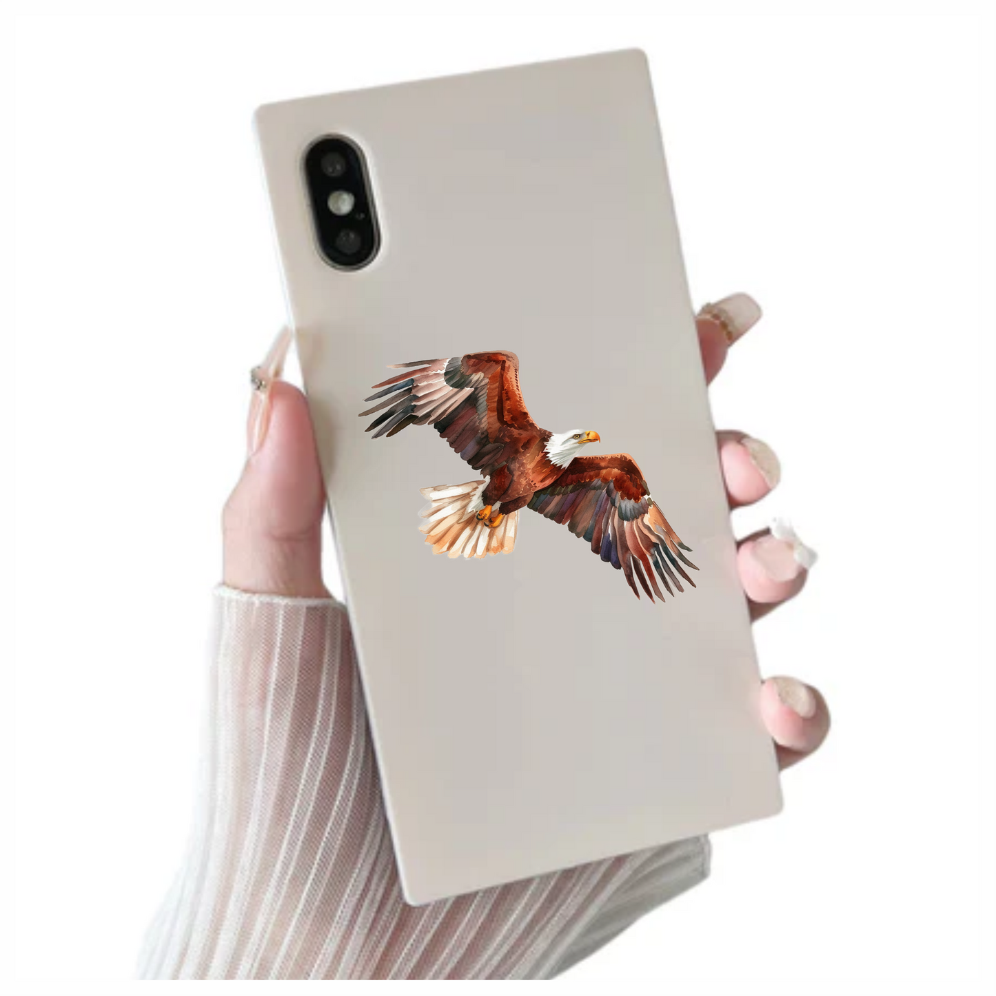 Brown Eagle Bald Soaring Wings Vinyl Sticker Decal