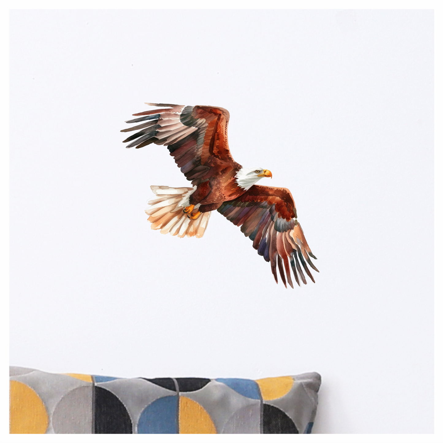 Brown Eagle Bald Soaring Wings Vinyl Sticker Decal