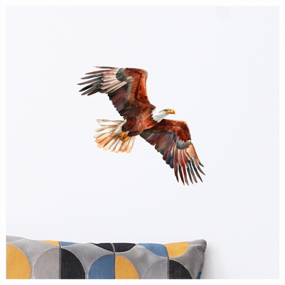 Brown Eagle Bald Soaring Wings Vinyl Sticker Decal