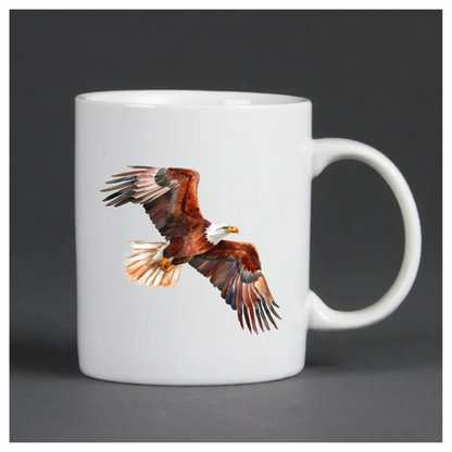 Brown Eagle Bald Soaring Wings Vinyl Sticker Decal