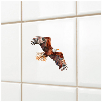 Brown Eagle Bald Soaring Wings Vinyl Sticker Decal
