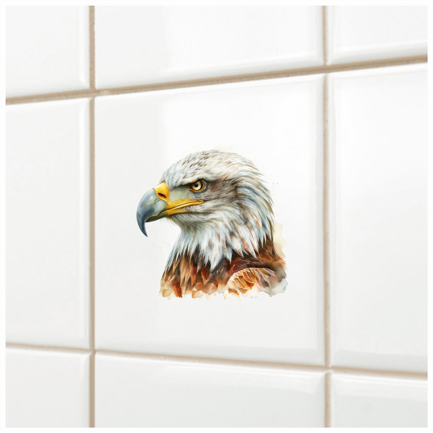 White Eagle Bald Head Portrait Vinyl Sticker Decal