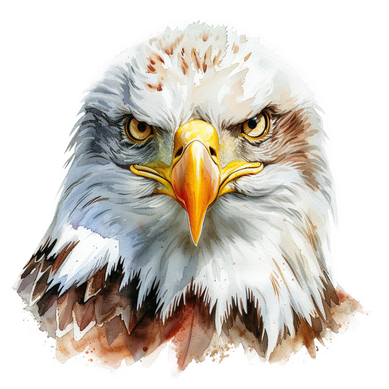 White Eagle Bald Face Close Vinyl Sticker Decal