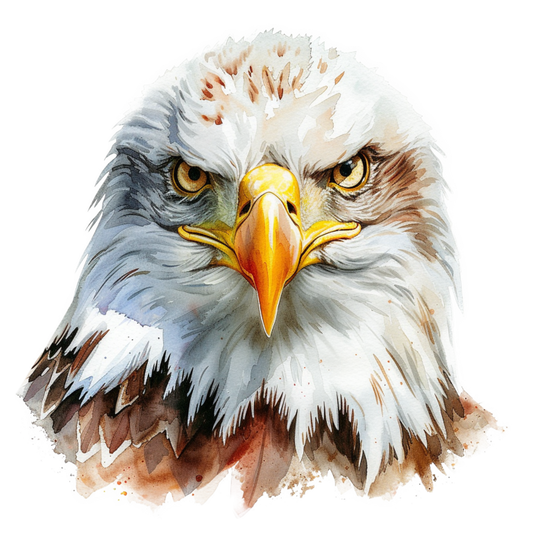 White Eagle Bald Face Close Vinyl Sticker Decal
