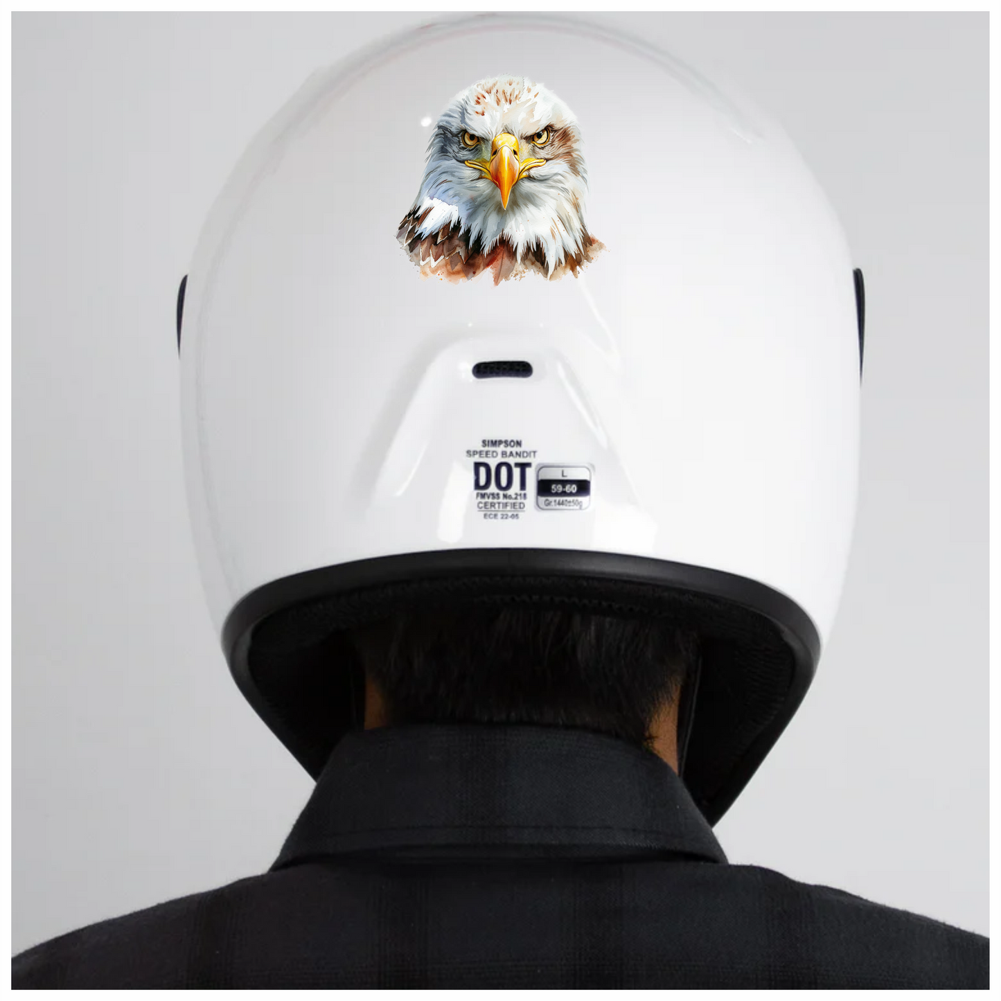 White Eagle Bald Face Close Vinyl Sticker Decal