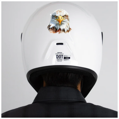 White Eagle Bald Face Close Vinyl Sticker Decal