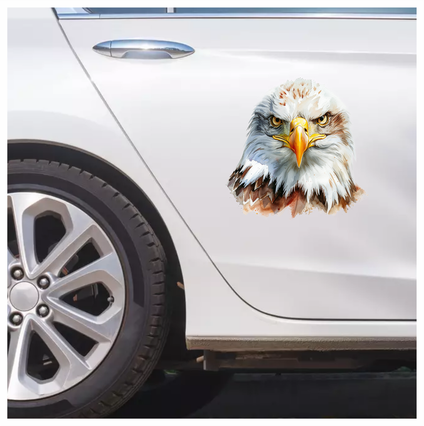 White Eagle Bald Face Close Vinyl Sticker Decal