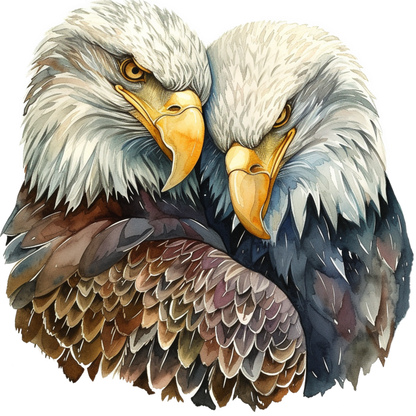 Brown Eagles Bald Pair Close Vinyl Sticker Decal