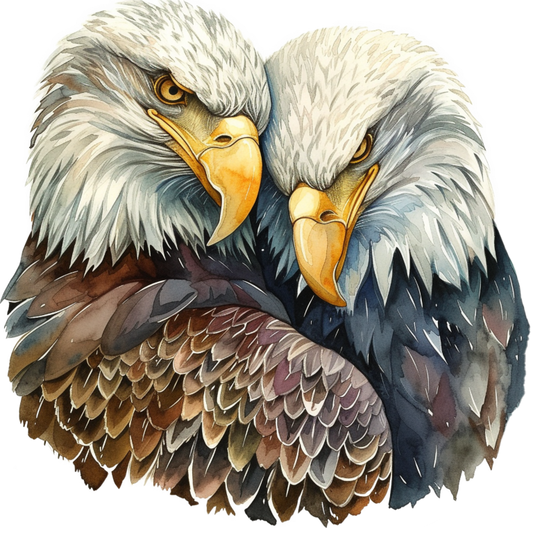 Brown Eagles Bald Pair Close Vinyl Sticker Decal