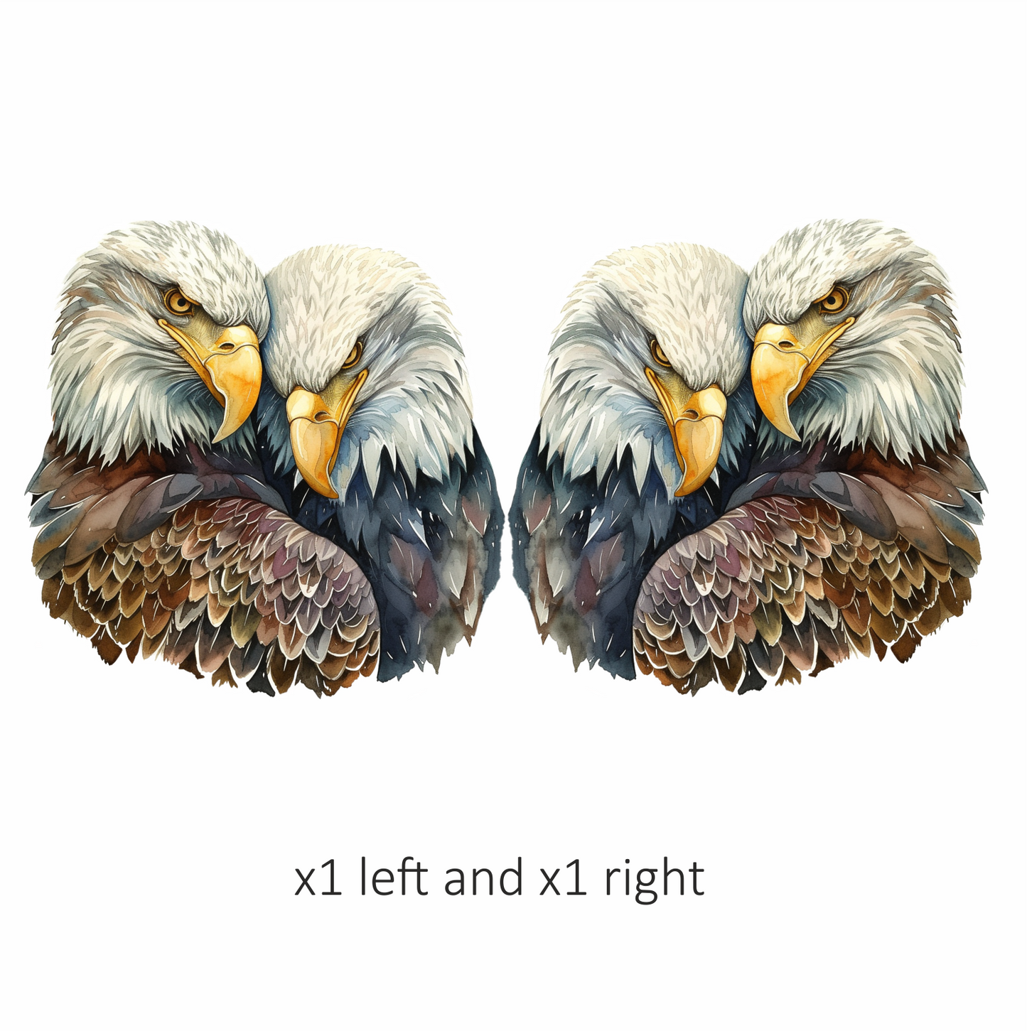 Brown Eagles Bald Pair Close Vinyl Sticker Decal