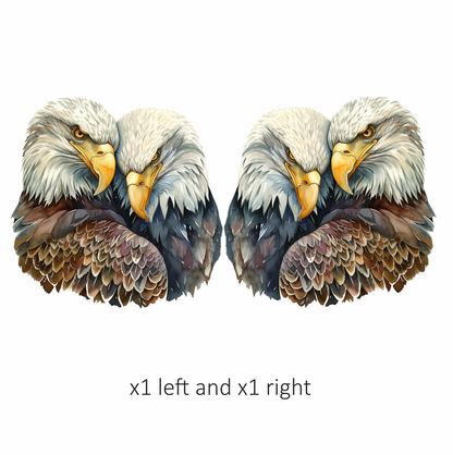 Brown Eagles Bald Pair Close Vinyl Sticker Decal