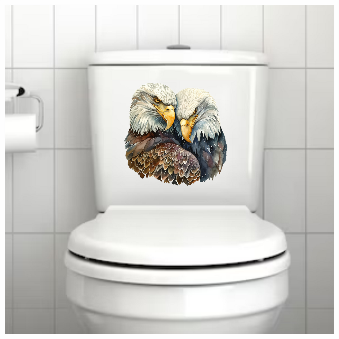 Brown Eagles Bald Pair Close Vinyl Sticker Decal