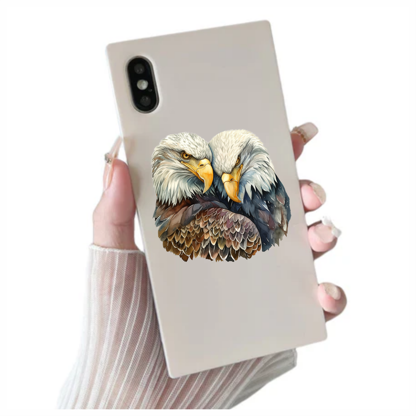 Brown Eagles Bald Pair Close Vinyl Sticker Decal