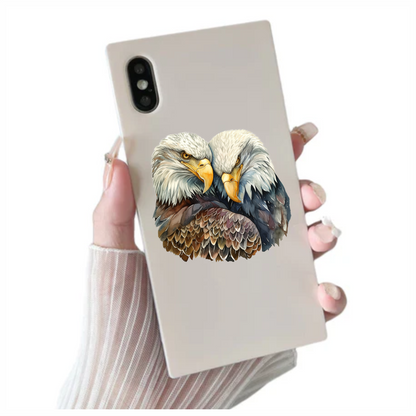 Brown Eagles Bald Pair Close Vinyl Sticker Decal