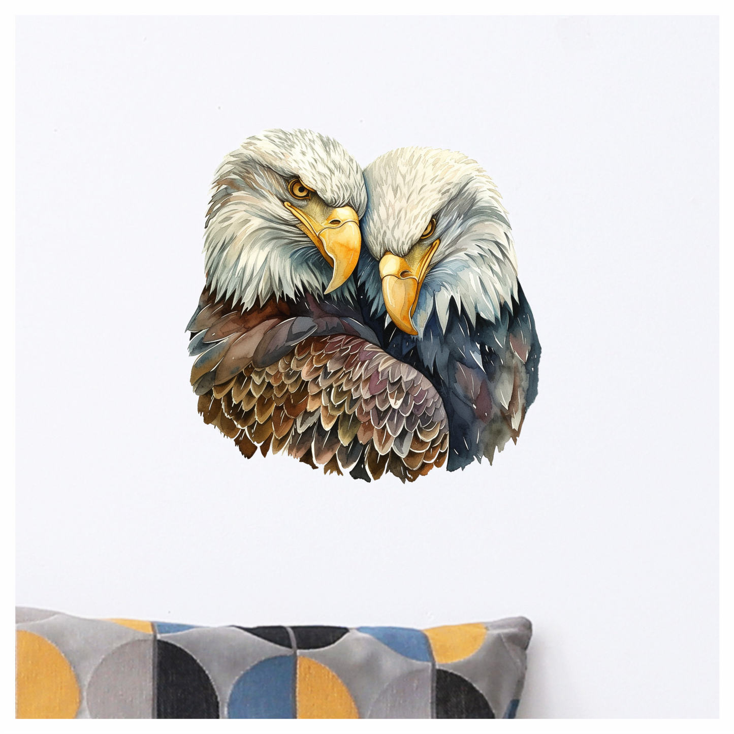 Brown Eagles Bald Pair Close Vinyl Sticker Decal