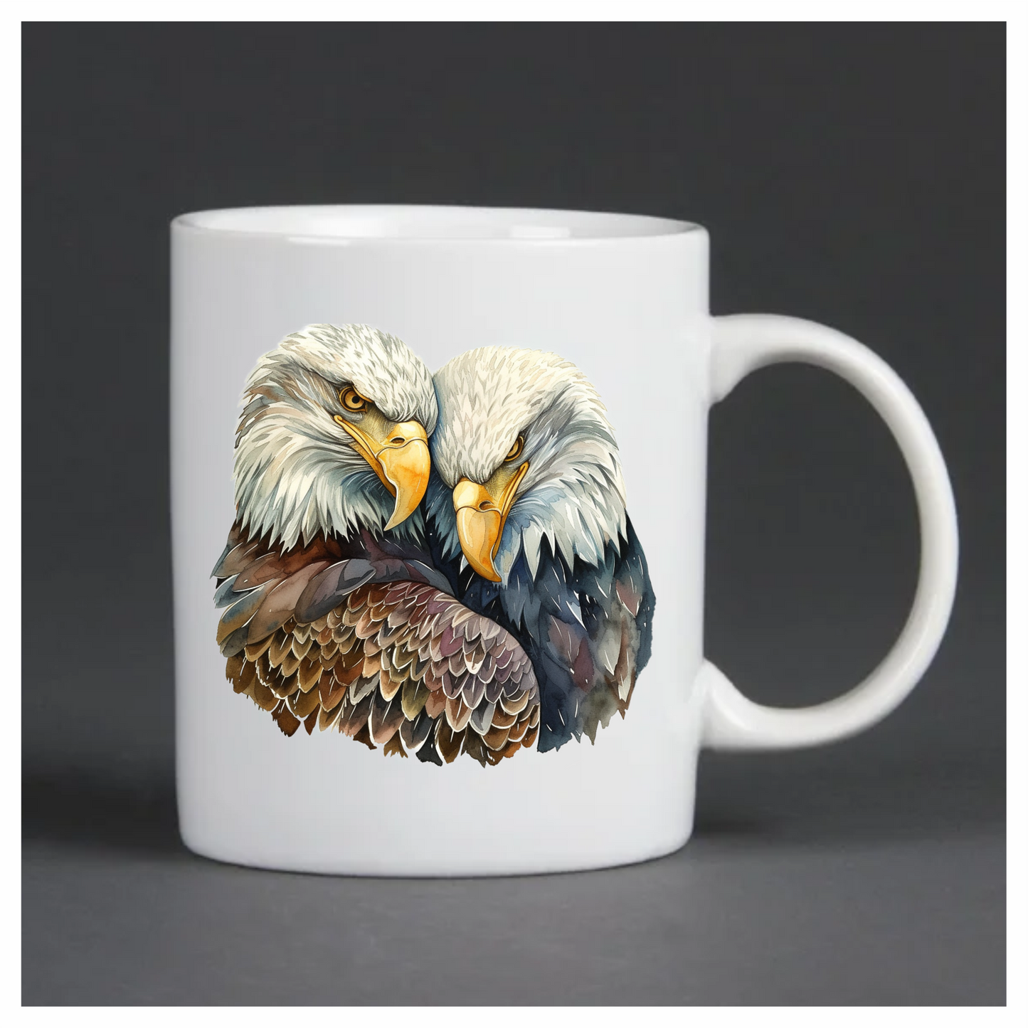 Brown Eagles Bald Pair Close Vinyl Sticker Decal