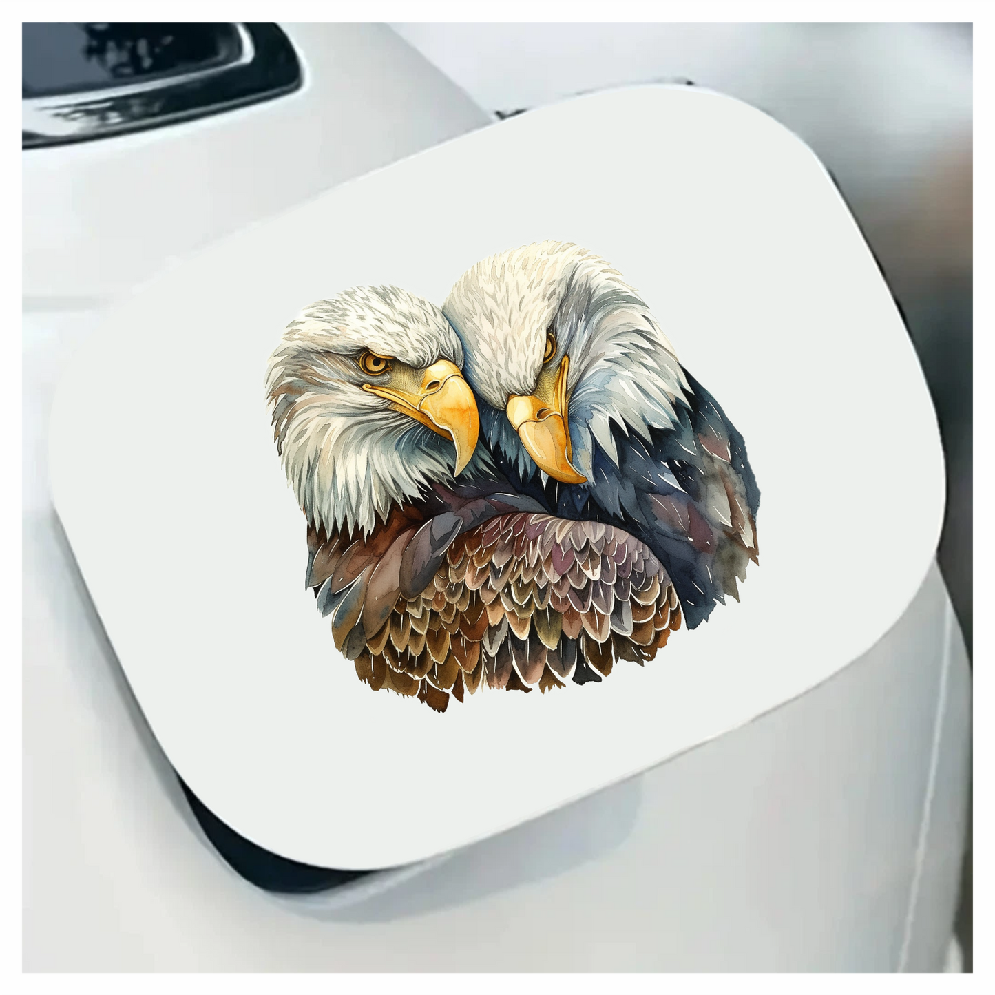Brown Eagles Bald Pair Close Vinyl Sticker Decal