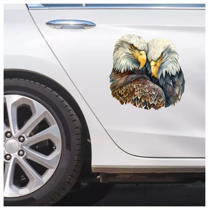 Brown Eagles Bald Pair Close Vinyl Sticker Decal