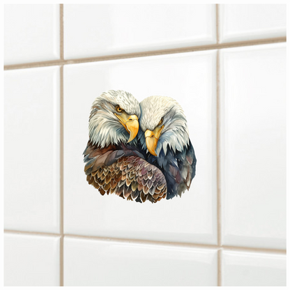 Brown Eagles Bald Pair Close Vinyl Sticker Decal