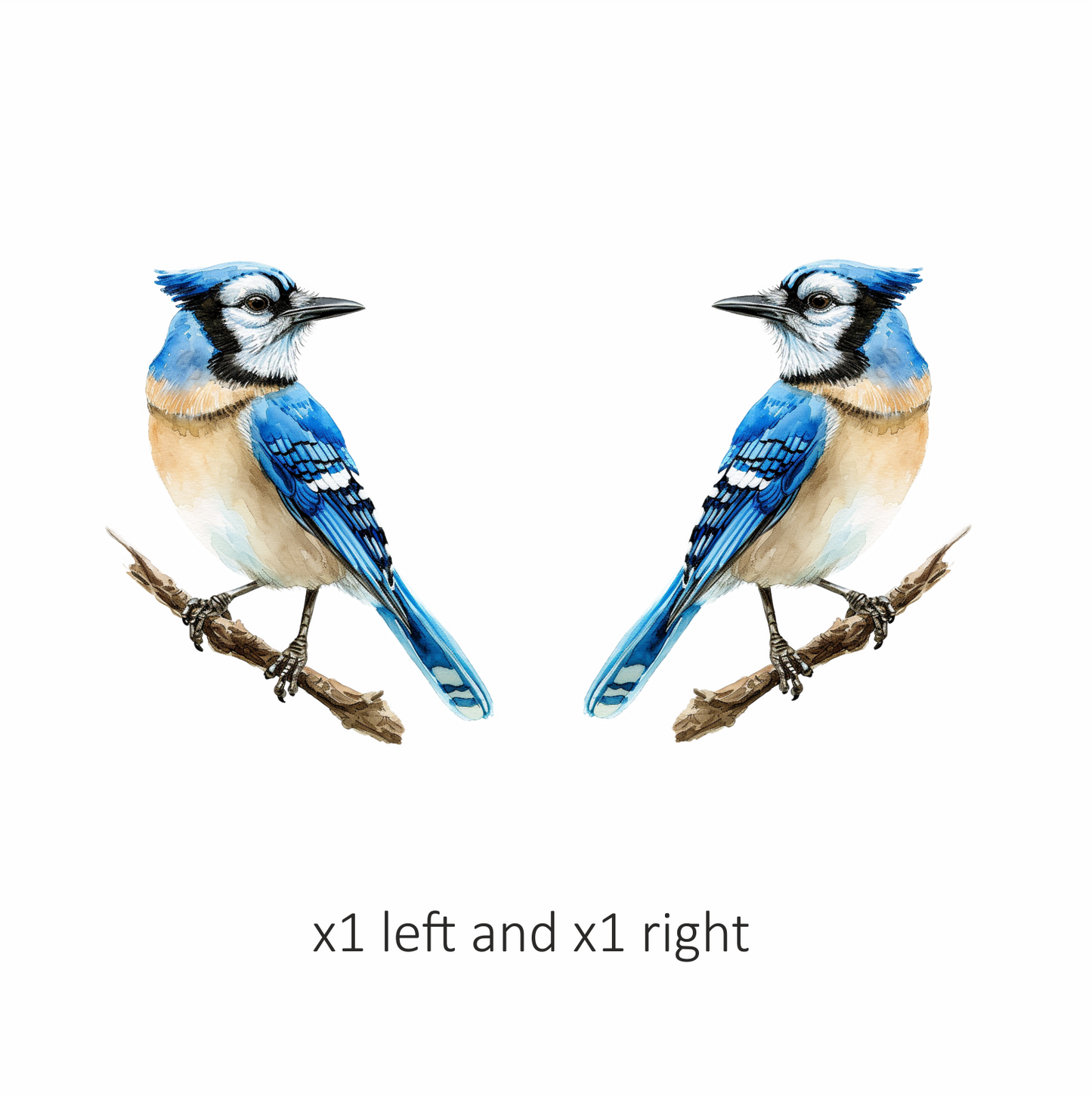 Blue Jay Bird Perched Branch Vinyl Sticker Decal