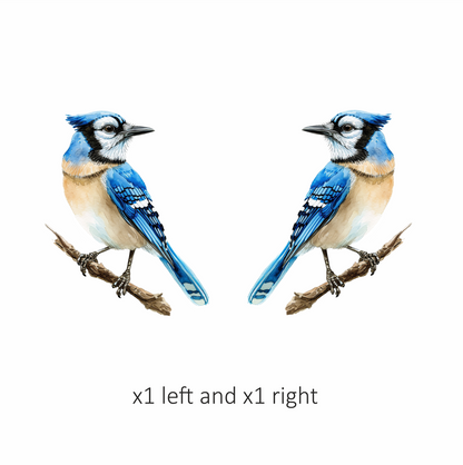 Blue Jay Bird Perched Branch Vinyl Sticker Decal
