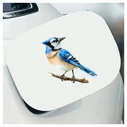 Blue Jay Bird Perched Branch Vinyl Sticker Decal