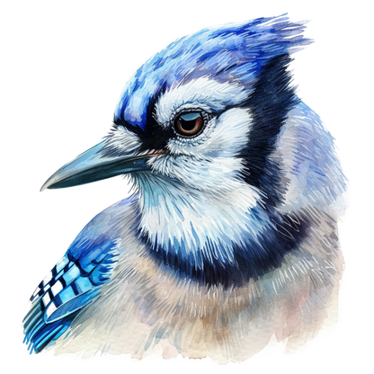 Blue Jay Bird Head Close Vinyl Sticker Decal