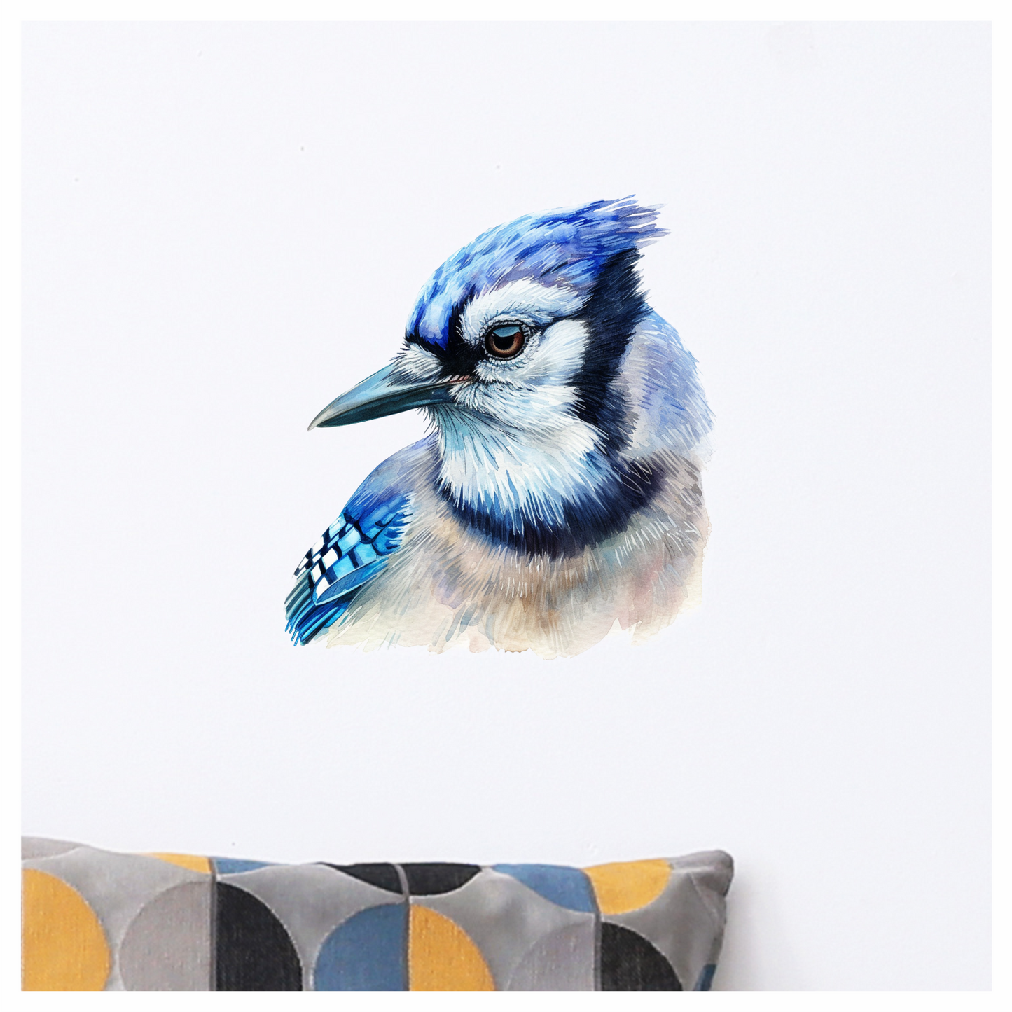 Blue Jay Bird Head Close Vinyl Sticker Decal