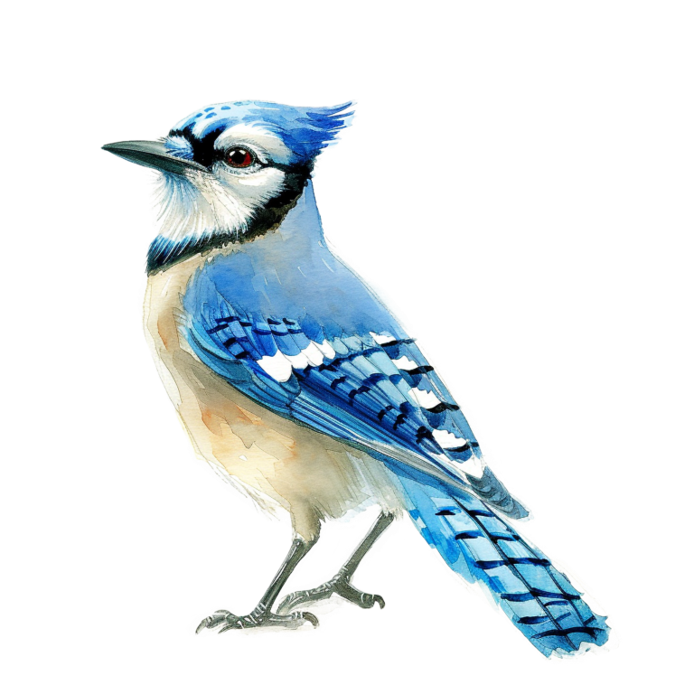 Blue Jay Bird Standing Side Vinyl Sticker Decal