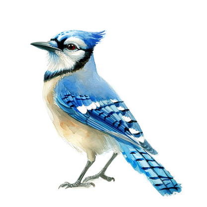Blue Jay Bird Standing Side Vinyl Sticker Decal