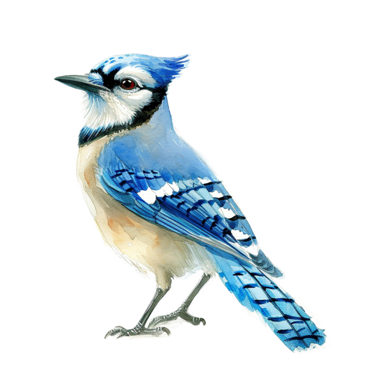 Blue Jay Bird Standing Side Vinyl Sticker Decal