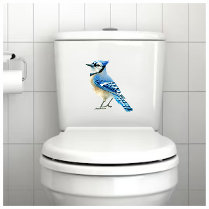 Blue Jay Bird Standing Side Vinyl Sticker Decal