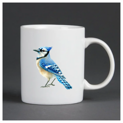 Blue Jay Bird Standing Side Vinyl Sticker Decal