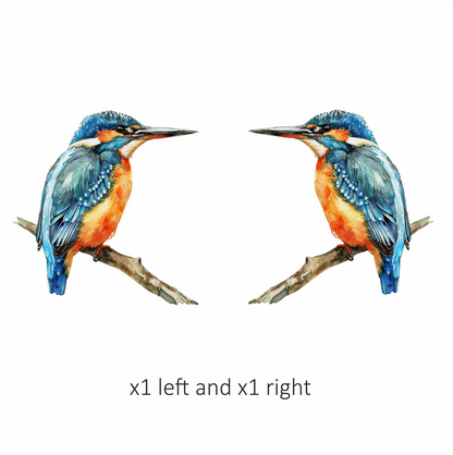 Blue Kingfisher Bird Perched Branch Vinyl Sticker Decal