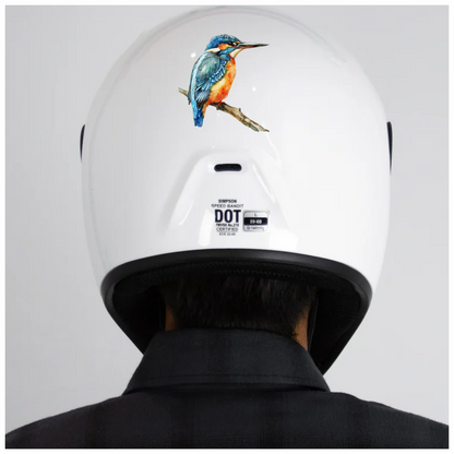 Blue Kingfisher Bird Perched Branch Vinyl Sticker Decal