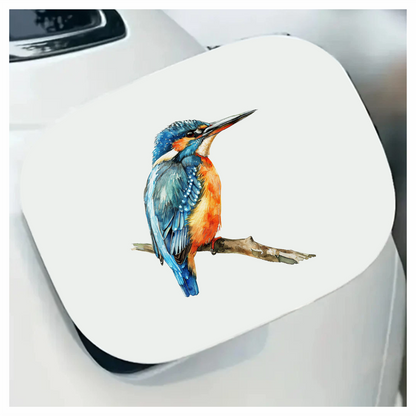 Blue Kingfisher Bird Perched Branch Vinyl Sticker Decal
