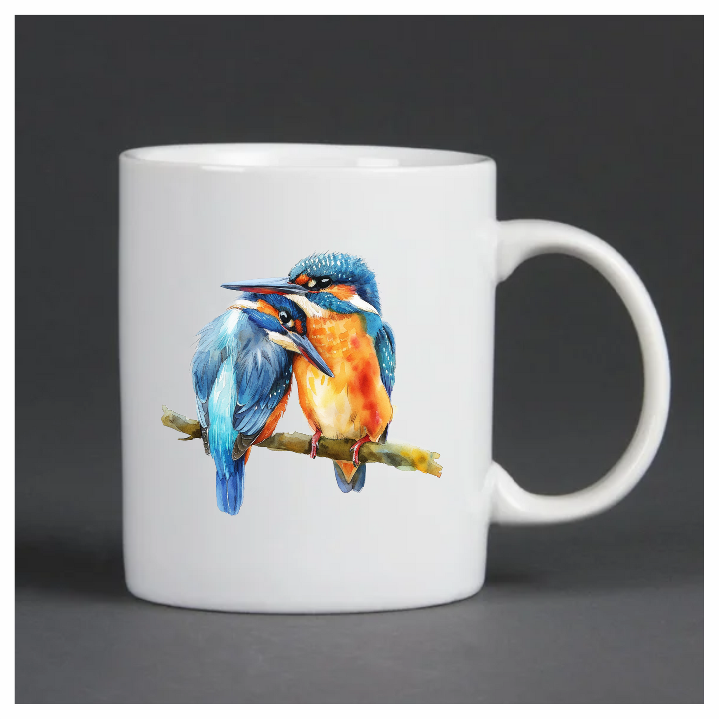 Blue Kingfishers Birds Sitting Branch Vinyl Sticker Decal