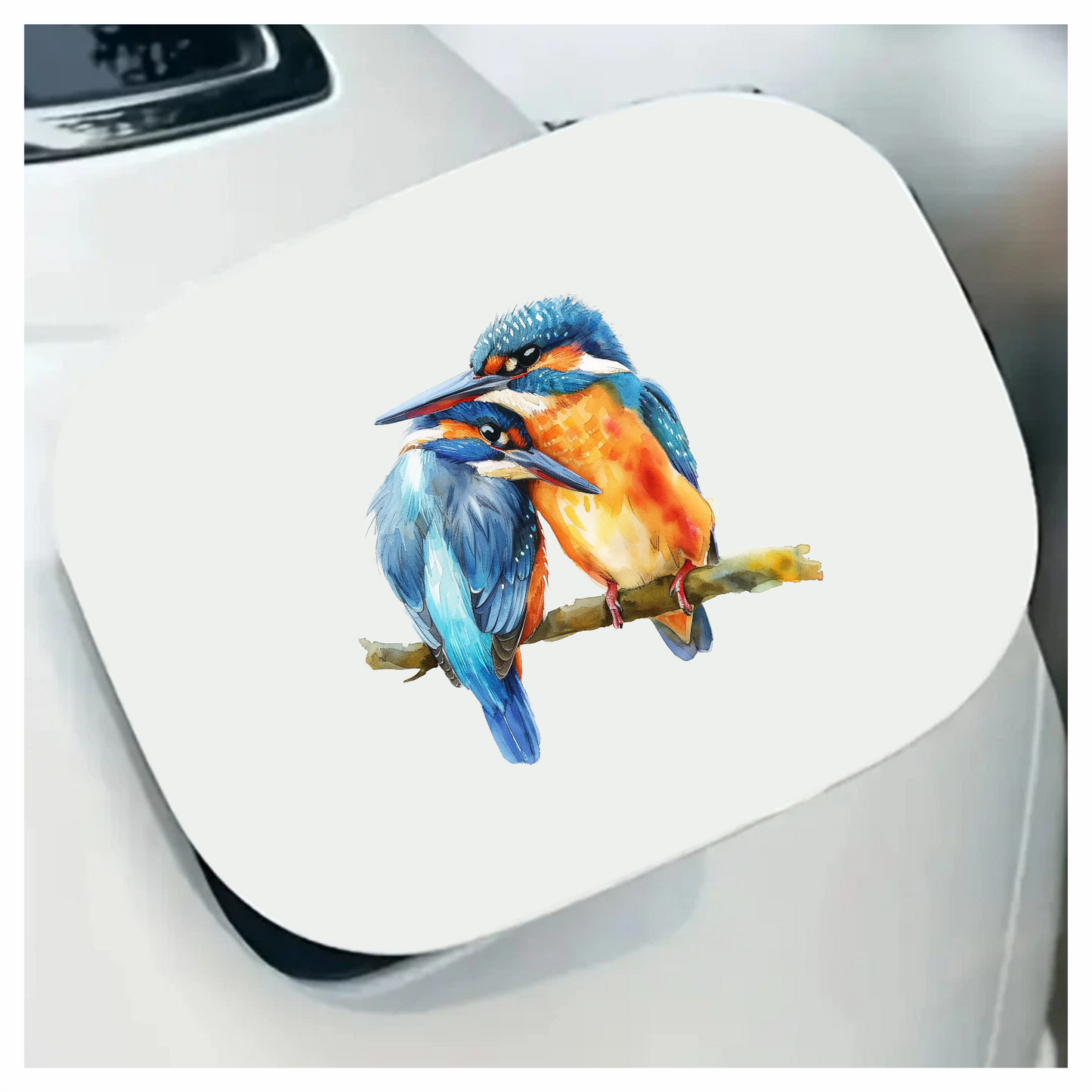 Blue Kingfishers Birds Sitting Branch Vinyl Sticker Decal